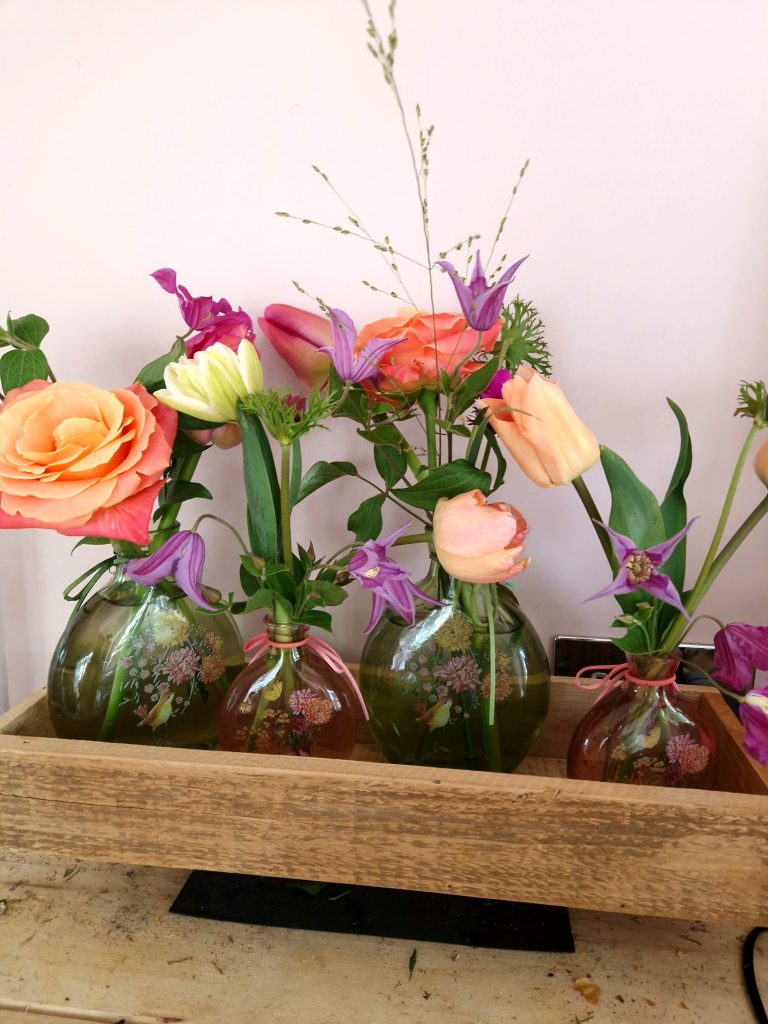 glass ware  . these recyclable  vases are a great way to show off your flowers  .. use  them use them for table centre pieces for all occasions  and they can be used again  with sesonal flowers or even dried